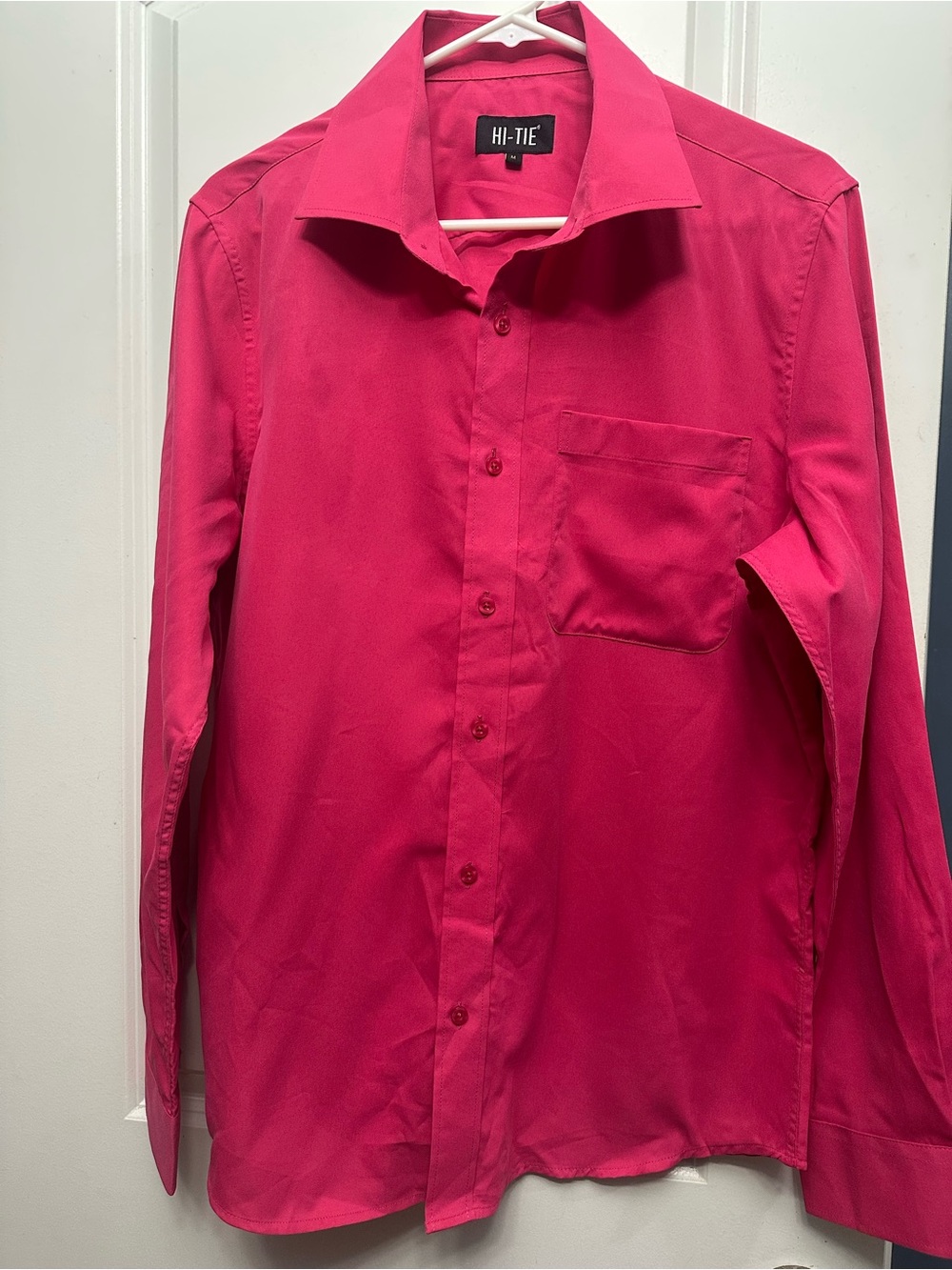 Men's Fuchsia Button-Up Dress Shirt